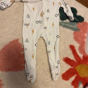 White and Gold Harry Potter Kyte Baby One Piece Footie